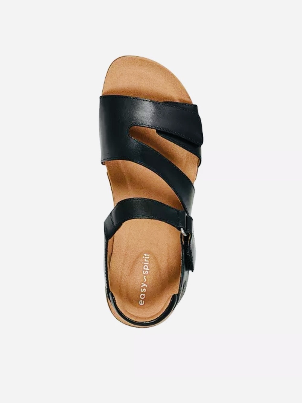 Easy Spirit Black Strappy Comfort Leather Sandal Open Toe size 9W - Picture 10 of 11